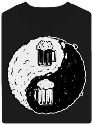 Jin Jang pivo unisex mikina bez kapuce Black