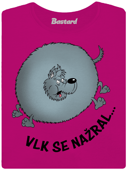 Vlk se nažral dámské tričko Fuchsia Red