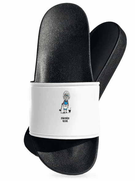 Neklidná - vlastní text pantofle White