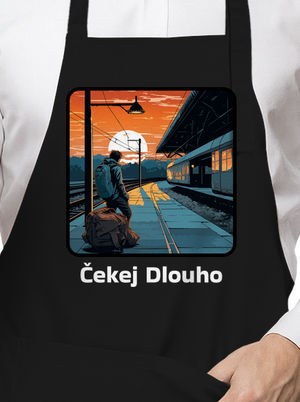 Čekej dlouho zástěra Black