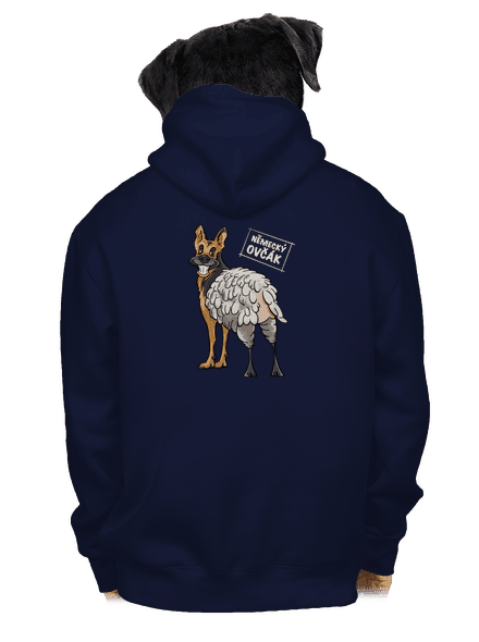 Německý ovčák pánská mikina na zip Navy