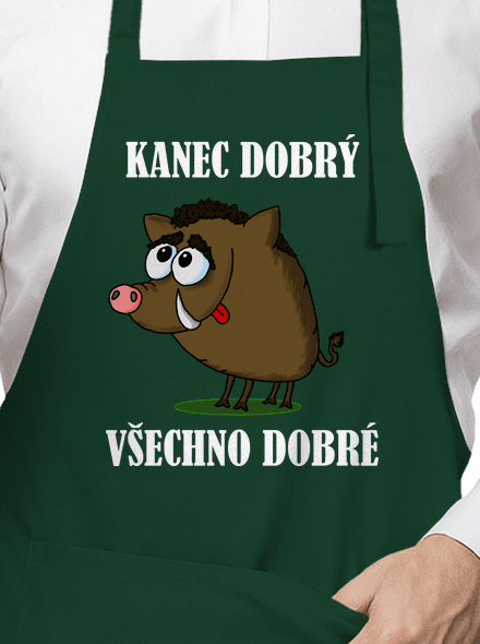 Kanec dobrý zástěra Bottle Green