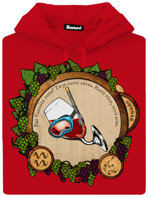 Vinný horoskop: Vodnář pánská mikina klokanka Red