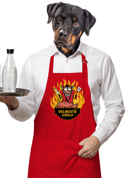 Velmistr grilu zástěra Red