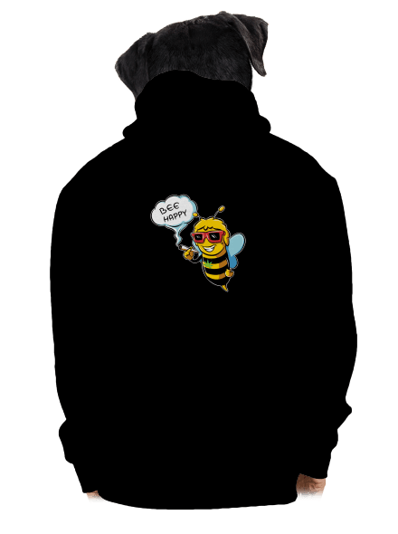 Bee happy pánská mikina na zip Black