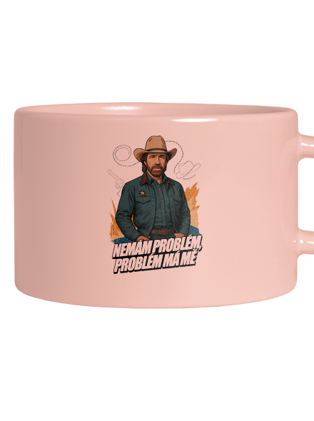 B19: Chuck Norris z Walker, Texas Ranger hrnek makronka Pink Macaron
