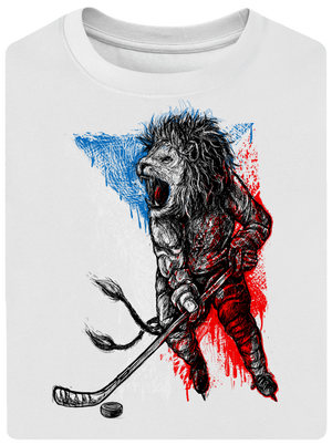 Hokejový lev unisex tričko oversized White