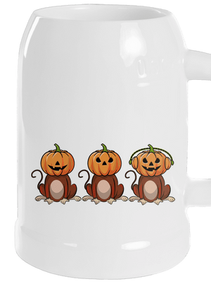 Halloween opičky půllitr White