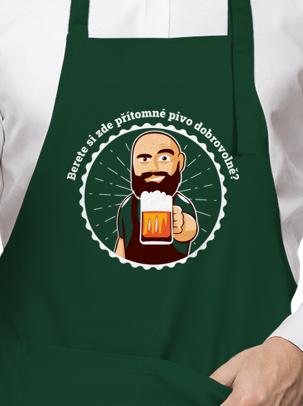 Pivo dobrovolně zástěra Bottle Green