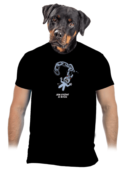 Utržený ze řetězu pánské tričko Black
