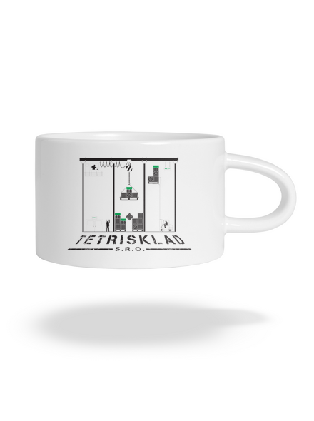 Tetrisklad hrnek makronka White
