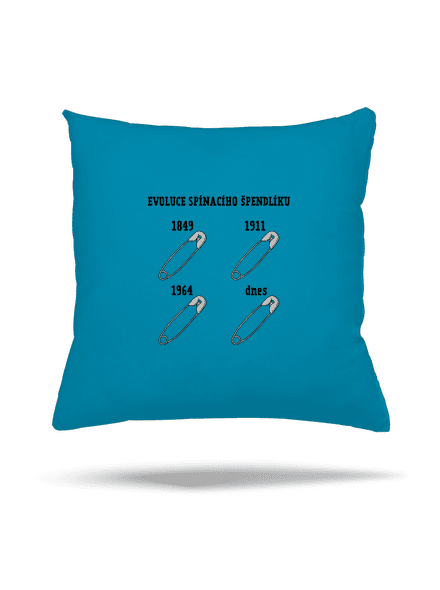 Evoluce spínacího špendlíku polštář Blue Turquoise