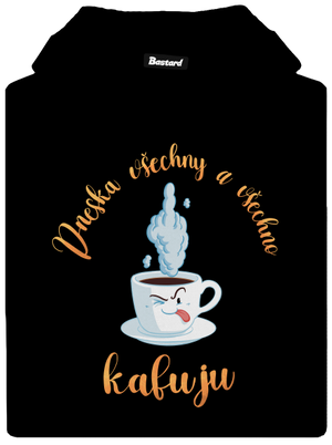 Všechno kafuju pánská mikina klokanka Black