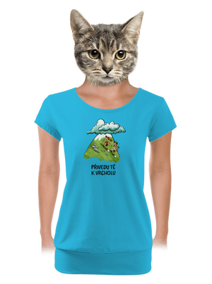 Přivedu tě k vrcholu dámské tričko s lemem Blue Atol