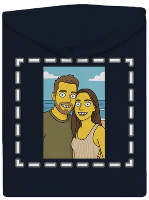 Simpsonovi z vlastní fotky dámská mikina na zip Navy Mal