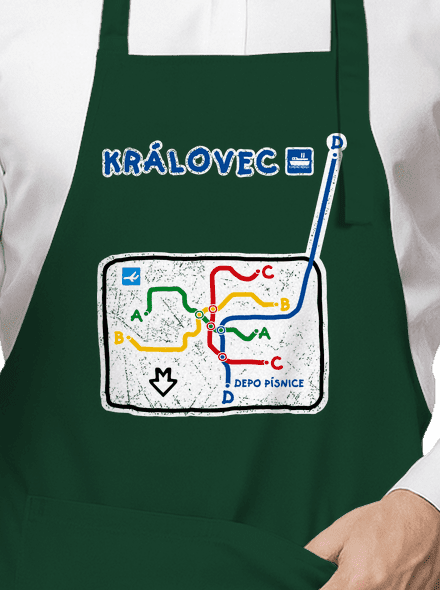 Metro Královec zástěra Bottle Green