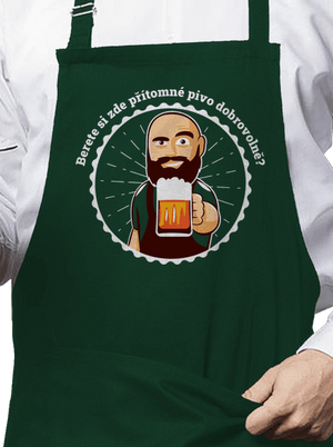 Pivo dobrovolně zástěra Bottle Green