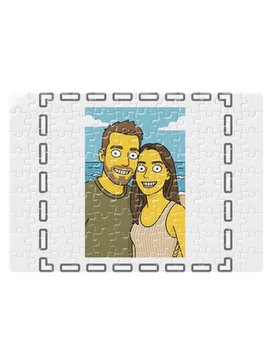 Simpsonovi z vlastní fotky puzzle White