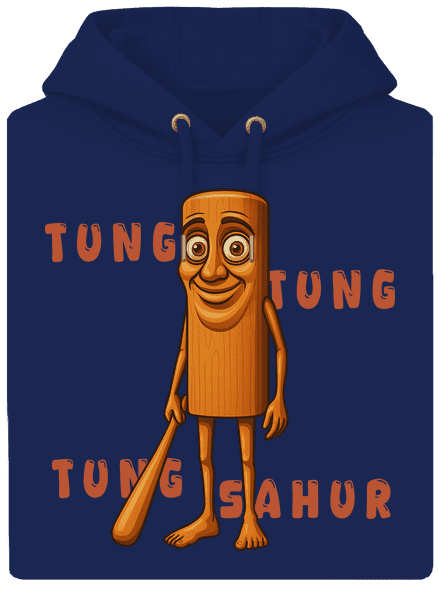 Tung Tung Tung Sahur – Italian Brainrot unisex mikina premium Navy