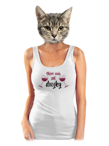 Dvojky dámské tílko klasické White