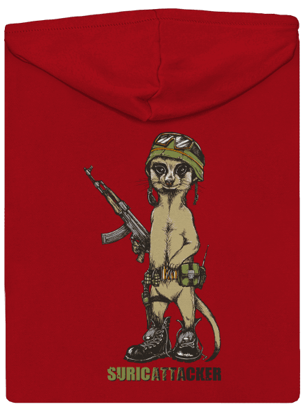 Surikata pánská mikina na zip Red