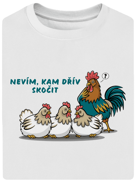 Kohout a slepice unisex tričko oversized White