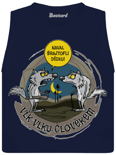 Vlk vlku člověkem dámské tílko volné Navy