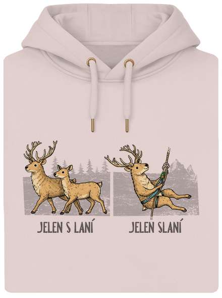Jelen s laní unisex mikina premium Rose Chalk