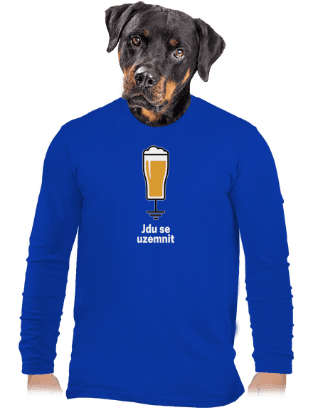 Jdu se uzemnit pánské dlouhý rukáv Royal Blue