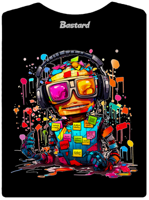 Workaholic robot dámské tričko s lemem Black