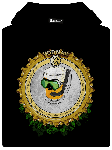 Pivní horoskop: Vodnář pánská mikina klokanka Black