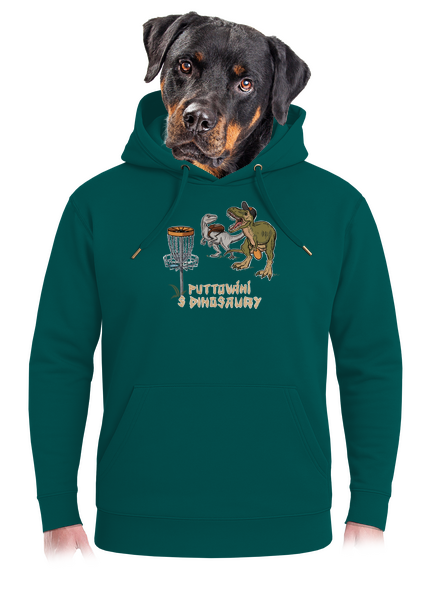 Puttování s dinosaury unisex mikina premium Emerald Green