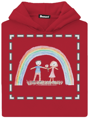 Dětské kresby - nahraj vlastní dětská mikina klokanka Fire Red