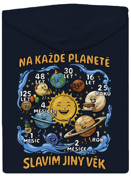 Věk na planetách dámská mikina na zip Navy Mal
