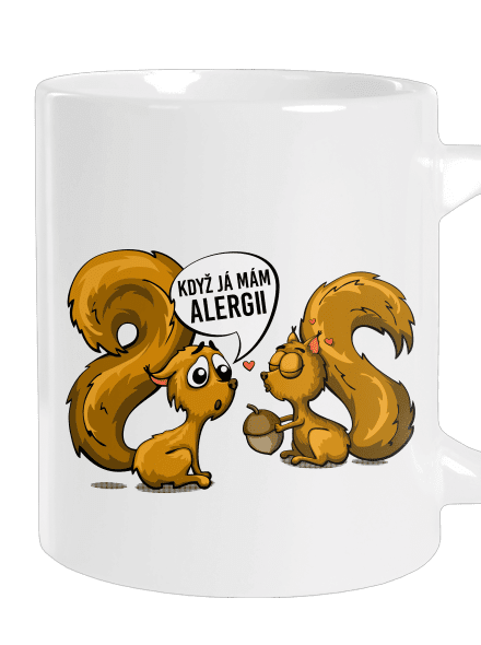 Alergická veverka velký hrnek White