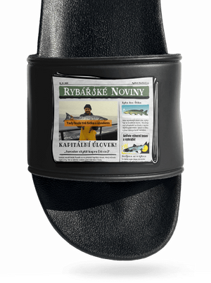 Rybářské noviny pantofle Black