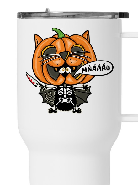 Halloweenská kočička termohrnek White