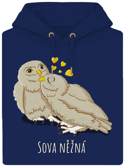 Sova něžná unisex mikina premium Navy