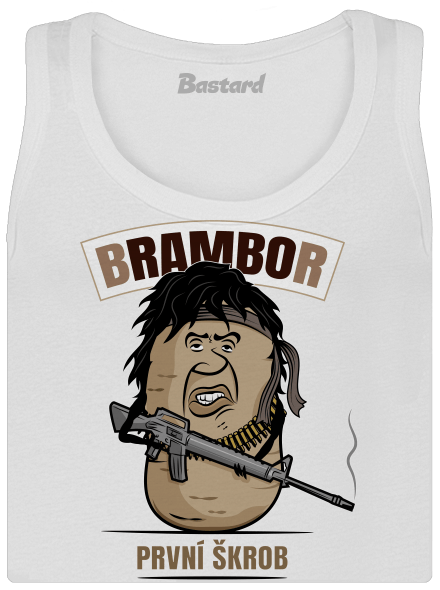Brambor dámské tílko klasické White