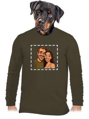 Karikatura z vlastní fotky pánské dlouhý rukáv Urban Khaki