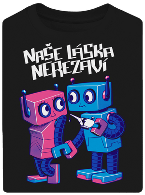 Roboti unisex tričko oversized Black