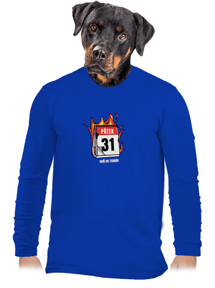 Hoří mi termín pánské dlouhý rukáv Royal Blue