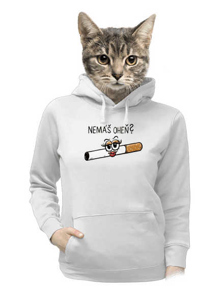 Cígo a oheň dámská mikina klokanka White