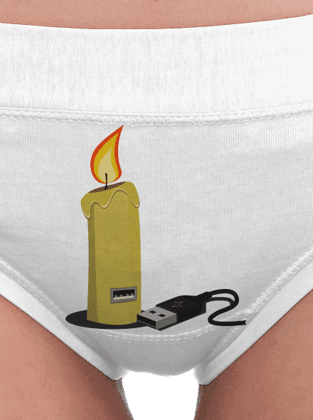 USB svíčka dámské kalhotky White
