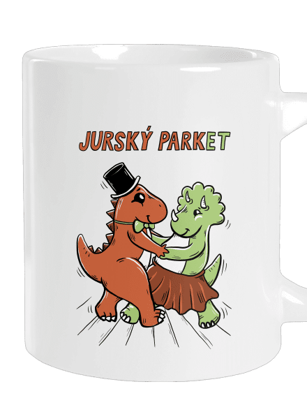 Jurský parket velký hrnek White