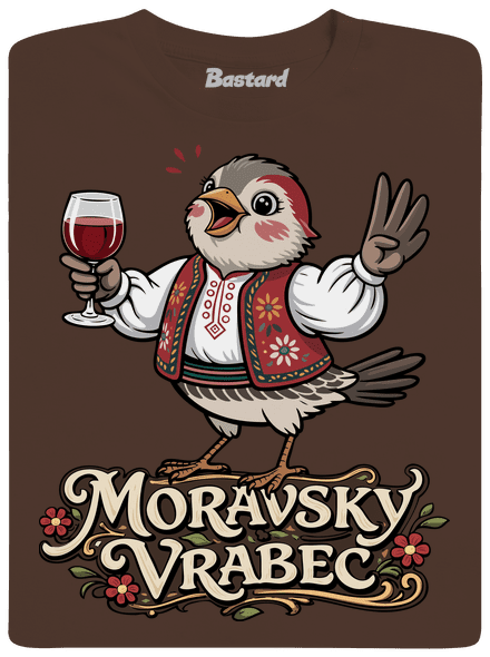 Moravský vrabec pánské tričko Brown