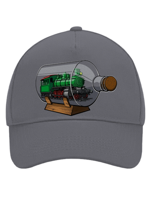 Lokomotiva v láhvi kšiltovka baseballka Graphite grey