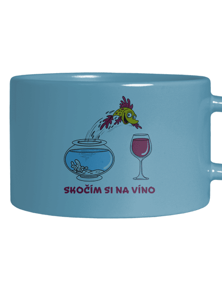 Skočím si na víno hrnek makronka Blue Macaron