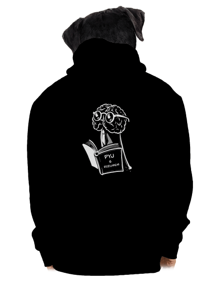 Pyj s rozumem pánská mikina na zip Black