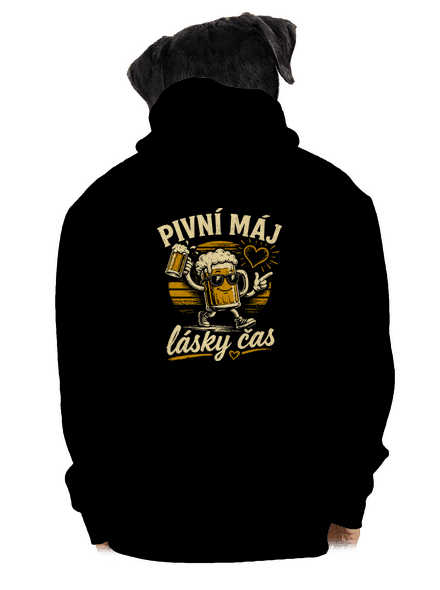 Pivní máj pánská mikina na zip Black